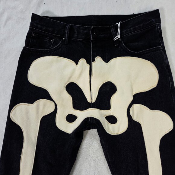 NWT ~ D184 Skeleton Straight Denim (Black/White)~ Size 30 - Picture 2 of 9